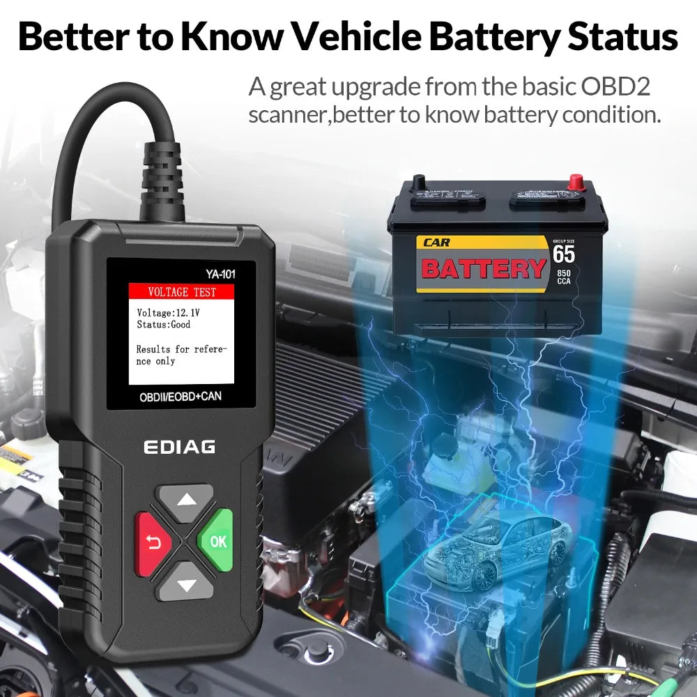 EDIAG YA101 OBD2 Scanner & Code Reader – 12V Vehicles